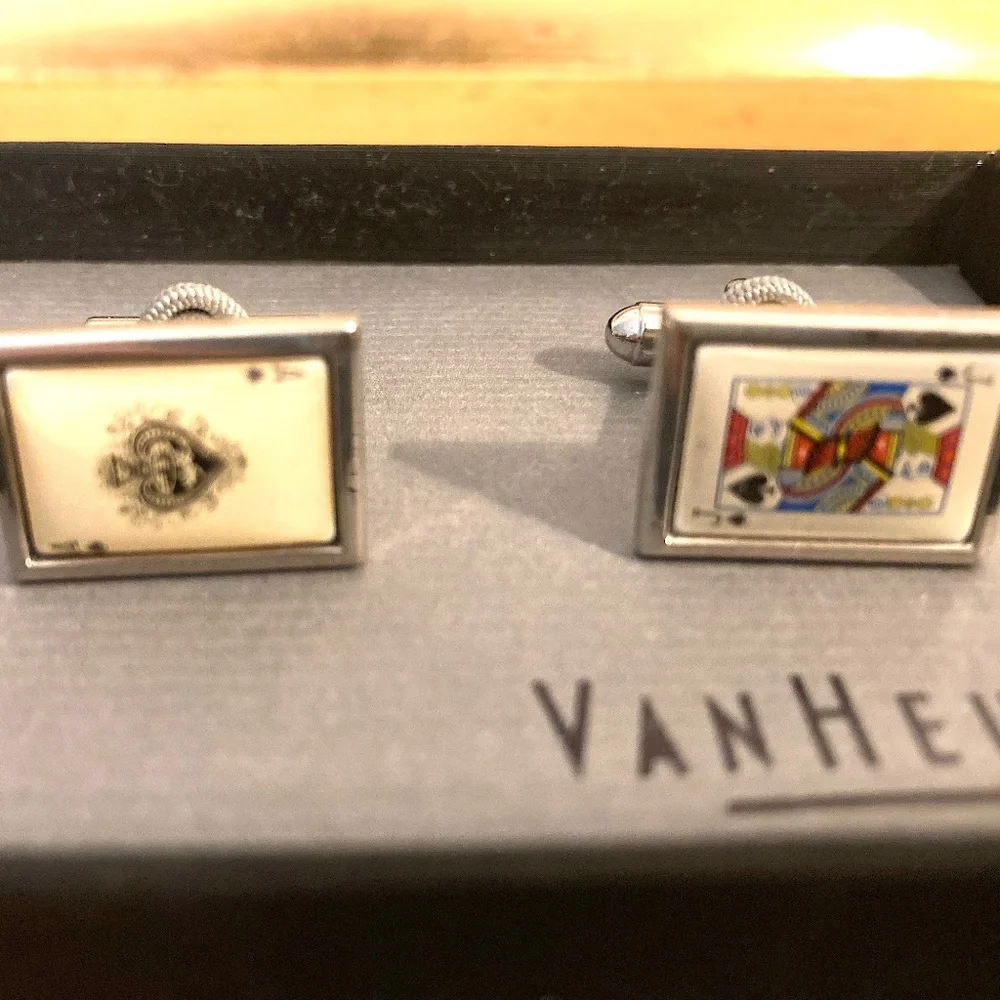 Van Heusen Black Jack Cufflinks  New Old Stock in box.